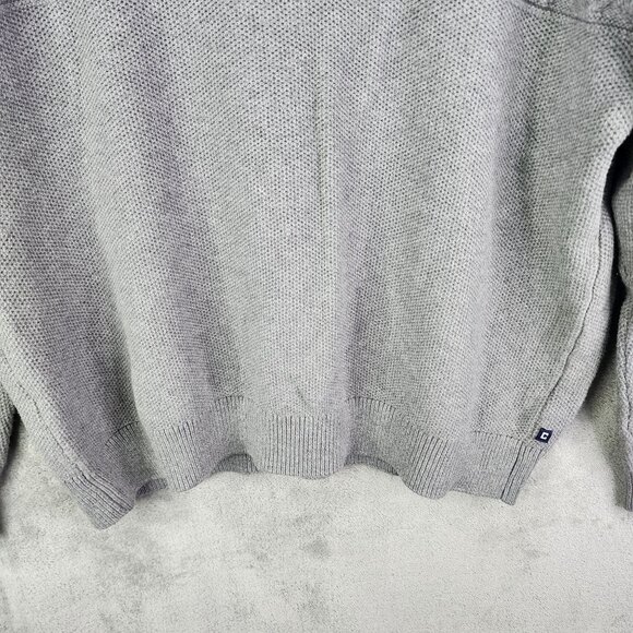 Mens Gray Chaps Pullover Sweater w/ Button Collar Long Sleeve Size XXL - Picture 3 of 9